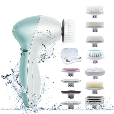 Waterproof Facial Cleansing Spin Brush Set with 3 Exfoliating Brush Heads - Complete Face Spa System by Fancii - Advanced Microdermabrasion for Gentle Exfoliation and Deep Scrubbing